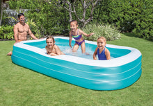 Cargar imagen en el visor de la galería, Piscina Hinchable Infantil Rectangular, 305x183x56 cm, 1.020 litros, 3 Cámaras de Aire, Estable, Tapón de desagüe, Vinilo, Larga duración, Parche de reparación, para niños Desde 6 años (58484) - Intex
