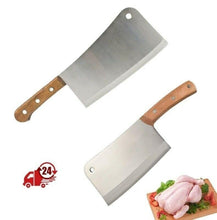 Cargar imagen en el visor de la galería, Cuchillo cocinero carnicero cortar carne hacha mango de madera
