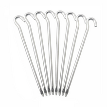 Cargar imagen en el visor de la galería, Piquetas Metálicas Reforzadas para Camping 8 Piezas Ø7.8mm x 21cm – Estacas de Acero Pesado para Tienda de Campaña y Toldos
