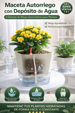 Cargar imagen en el visor de la galería, Maceta Autorriego con Depósito de Agua y Mecha de Algodón – Sistema de Riego Automático para Plantas
