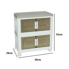 Cargar imagen en el visor de la galería, Organizador Apilable con Ruedas X2 – Caja de Almacenaje Plegable con Puertas Frontales – 3 Tamaños Disponibles – Plástico Resistente
