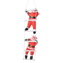 Cargar imagen en el visor de la galería, Papá Noel Trepador de Peluche con Escalera de Cuerda | Adorno Navideño Colgante
