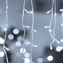 Cargar imagen en el visor de la galería, Cortina de Luces LED de Navidad 100 LED – 2.5 m, 20 Tiras, 8 +5 Funciones interior y exterior

