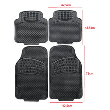 Cargar imagen en el visor de la galería, Alfombras de Goma Recortable Universal Negra Para Coche Automóvil Juego de 4 pcs Resitente al Uso Antideslizante
