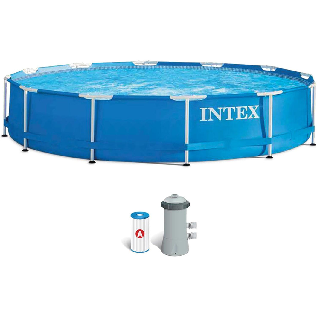 Piscina Con Depuradora Desmontable Tubular Circular Pvc 366x76 Cm 6503L Azul Intex