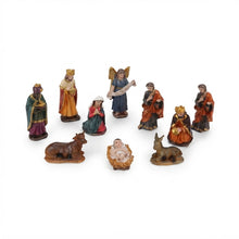 Cargar imagen en el visor de la galería, Set de Belén de Navidad de Resina de 11 cm - Figuras de Nacimiento Detalladas con Sagrada Familia y Reyes Magos
