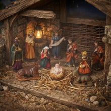 Cargar imagen en el visor de la galería, Set de Belén de Navidad de Resina de 11 cm - Figuras de Nacimiento Detalladas con Sagrada Familia y Reyes Magos
