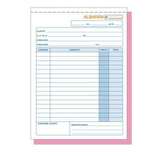Cargar imagen en el visor de la galería, Talonario de factura y albaran numerado copias 11x15 cm Pack 10 unds.
