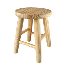 Cargar imagen en el visor de la galería, Taburete Redondo de Madera Natural, Silla Banqueta Redonda
