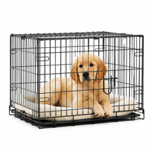 Cargar imagen en el visor de la galería, Transportín de Perro de 2 Puertas, Jaula para Perro Gato Animales Mascota Plegble con Asa  Metal Alambre Con Bandeja Plástico Extraible
