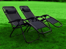 Cargar imagen en el visor de la galería, Silla GRANDE XXL tumbona hamaca plegable de gravedad cero y resistente DURADERO con grosor del tubo de 25 mm para Playa Patio Jardín Camping al Aire Libre, 120 kg, 158x66x108 cm
