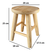 Cargar imagen en el visor de la galería, Taburete Redondo de Madera Natural, Silla Banqueta Redonda
