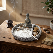 Cargar imagen en el visor de la galería, Set de Jardín Zen con Buda Meditando – Kit de Relajación con Arena, Piedras y Suculentas
