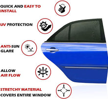 Cargar imagen en el visor de la galería, Set de 2 Mosquiteras para Ventanas Traseras de Coche | Parasol Universal Nylon Negro | 2 Tamaños
