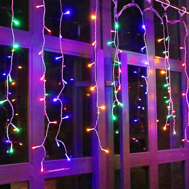 Cortina de Luces LED de Navidad 100 LED – 2.5 m, 20 Tiras, 8 Funciones interior y exterior