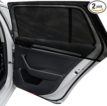 Cargar imagen en el visor de la galería, Set de 2 Mosquiteras para Ventanas Traseras de Coche | Parasol Universal Nylon Negro | 2 Tamaños
