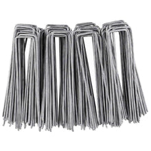 Cargar imagen en el visor de la galería, Piquetas Metálicas para Jardín 15 cm – Grapas de Sujeción Galvanizadas Ø 3 mm | Anclajes para Malla Antihierbas, Césped Artificial y Riego
