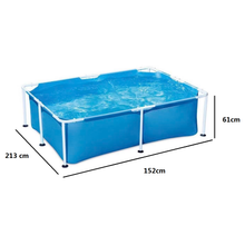 Cargar imagen en el visor de la galería, Piscina Desmontable Rectangular Infantil y Familiar 213x152x61 cm con Estructura Metálica Resistente
