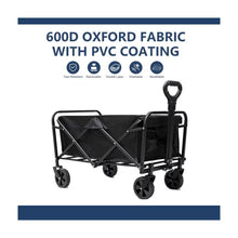Cargar imagen en el visor de la galería, Carrito Plegable de Camping 60/80KG con 4 Ruedas Todo Terreno, Asa Ajustable, Carro de Almacenamiento Portátil para Playa, Picnic, Pesca y Jardín
