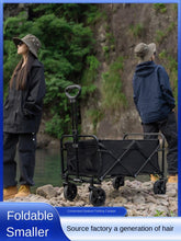 Cargar imagen en el visor de la galería, Carrito Plegable de Camping 60/80KG con 4 Ruedas Todo Terreno, Asa Ajustable, Carro de Almacenamiento Portátil para Playa, Picnic, Pesca y Jardín
