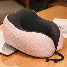 Cargar imagen en el visor de la galería, Cojín de Viaje Ergonómico de Espuma con Memoria – Almohada Cervical de Poliéster y Poliuretano 25x25 cm, Ajustable y Transpirable
