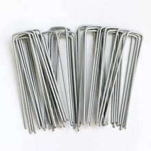 Cargar imagen en el visor de la galería, Piquetas Metálicas para Jardín 15 cm – Grapas de Sujeción Galvanizadas Ø 3 mm | Anclajes para Malla Antihierbas, Césped Artificial y Riego
