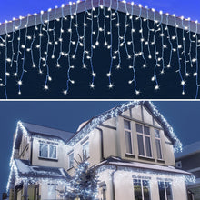 Cargar imagen en el visor de la galería, Cortina de Luces LED de Navidad 200 LED – 5 m, 40 Tiras, 8 Funciones interior y exterior
