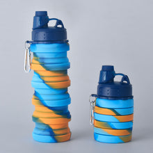 Cargar imagen en el visor de la galería, 3 Botellas de Agua Plegables de Silicona 500ml – Portátiles, Reutilizables, Ideales para Viaje, Deporte y Camping
