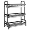 Estantería Escurridor de Platos de 3 Niveles para Cocina | Estructura Metálica con Bandeja de Plástico, Porta Cubiertos y Soportes Multifuncionales