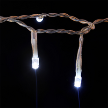 Cargar imagen en el visor de la galería, Cortina de Luces LED de Navidad Cable transparente 8 Funciones interior y exterior

