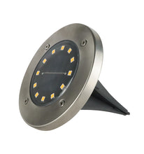 Cargar imagen en el visor de la galería, Set 6 Luces Solares 8 LED Blanco Frío para Jardín Ø11.5 cm Acero y Plástico
