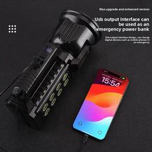 Cargar imagen en el visor de la galería, Linterna de Mano LED Recargable Tipo C con Trípode – Carga Solar, Power Bank, 7 Modos de Luz y Pantalla de Batería
