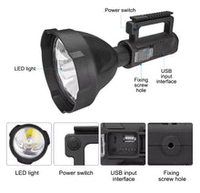 Cargar imagen en el visor de la galería, Linterna LED Portátil 1500LM con Trípode – Recargable Tipo C, Power Bank, 4 Modos de Luz
