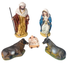 Cargar imagen en el visor de la galería, Nacimiento 5 piezas figuras Belen pesebre Resina Para Decoración de Navidad
