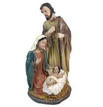 Cargar imagen en el visor de la galería, Nacimiento Sagrada Familia con Pesebre en Resina 21 cm – Belén de Navidad Decorativo Para Decoración de Navidad - Gerimport
