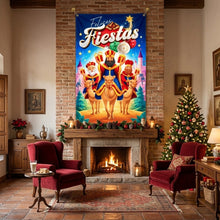 Cargar imagen en el visor de la galería, Cartel de Tela Navideño Decorativo 89 x 183 cm, Papá Noel o Reyes Magos, Decoración de Navidad para Pared
