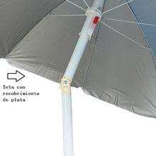 Cargar imagen en el visor de la galería, Sombrilla de Playa Inclinable con Protección UV y Aislamiento Térmico – 160, 180 y 200 cm
