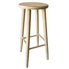 Cargar imagen en el visor de la galería, Taburete Redondo de Madera Natural, Silla Banqueta Redonda
