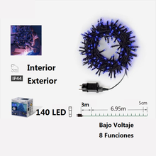 Cargar imagen en el visor de la galería, Guirnalda de Luces LED para Navidad de cable Verde - 8 funciones; Ideal para decorar árboles tanto en interiores como exteriores

