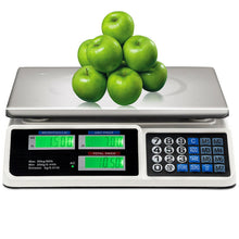 Cargar imagen en el visor de la galería, KMT Style - Báscula balanza digital para comida de 5g a 40 kg peso base de cuenta para cálculo de precio, 220V / 50Hz, electrónica LCD
