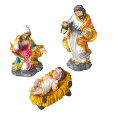 Cargar imagen en el visor de la galería, Nacimiento Belén 10 figuras Portal de Belén Reyes Magos María Jesús y José, Altura 20 cm Multicilor Pastel - Gerimport
