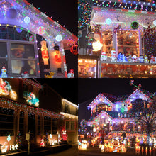 Cargar imagen en el visor de la galería, Cortina de Luces LED de Navidad 100 LED – 2.5 m, 20 Tiras, 8 +5 Funciones interior y exterior
