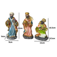 Cargar imagen en el visor de la galería, Nacimiento Belén 10 figuras Portal de Belén Reyes Magos María Jesús y José, Altura 20 cm Multicilor Pastel - Gerimport
