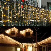 Cargar imagen en el visor de la galería, Cortina de Luces LED de Navidad 100 LED – 2.5 m, 20 Tiras, 8 +5 Funciones interior y exterior
