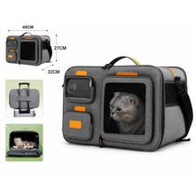 Cargar imagen en el visor de la galería, Transportín plegable, Mochila de viaje y Bolsa de mano para perros y gatos
