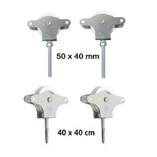 Cargar imagen en el visor de la galería, Polea para tendedero hierro 50x40 mm y 40x40 mm, 2 pcs con tornillo plástico

