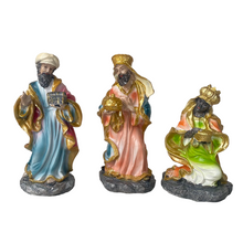 Cargar imagen en el visor de la galería, Nacimiento Belén 10 figuras Portal de Belén Reyes Magos María Jesús y José, Altura 20 cm Multicilor Pastel - Gerimport
