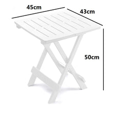 Cargar imagen en el visor de la galería, Juego de Mesa y 2 Sillas Plegables de Resina Blanca para Balcón o Terraza – Conjunto Exterior Compacto y Resistente
