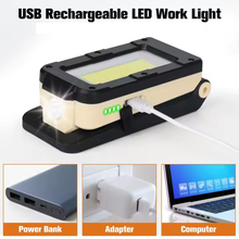 Cargar imagen en el visor de la galería, Luz de trabajo LED de 4 modos recargable magnético y colgante max. 4 w, 300 lm IP20
