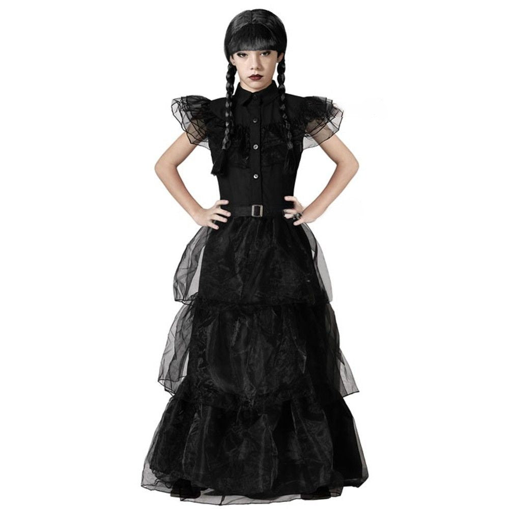 Disfraz Vestido Gotico Niña Terror Infantil Para Fiesta Holloween Carnaval Teatro